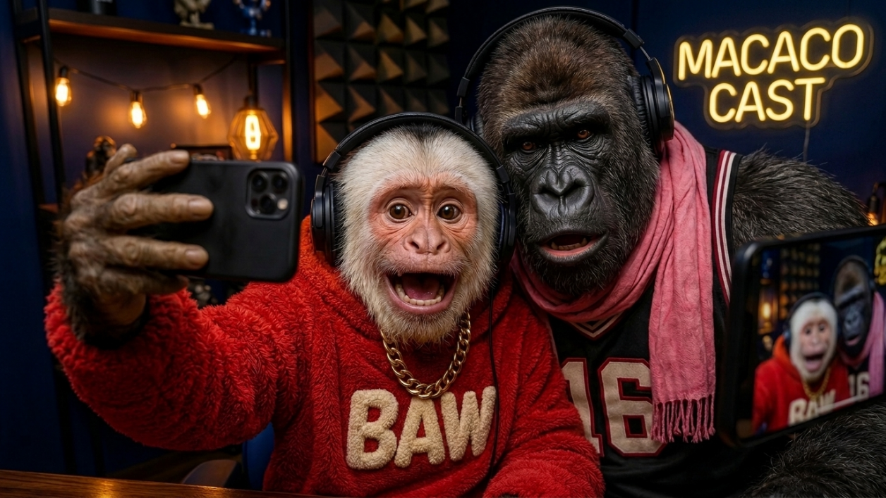 Gorilão e Albinão gravando o GorilaCast